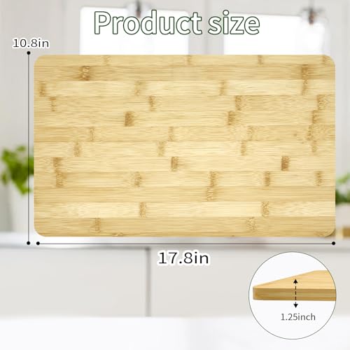 Tabla de cortar rectangular de bambú 45x27 cm con pies antideslizantes miniatura 2