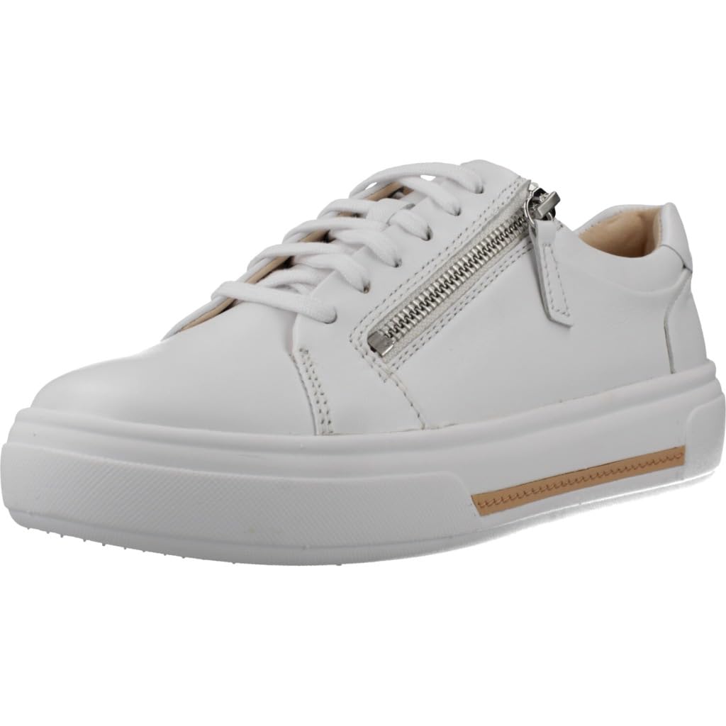 Clarks Women's White Low-Top Trainers in Size 6, Sports Direct