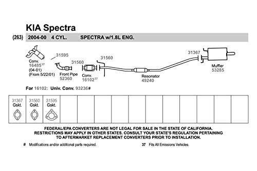 Image of Walker 49240 Direct Fit Exhaust Resonator and Pipe Assembly for Nissan Altima