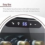 Wine Enthusiast 24-Bottle Compressor Wine Cooler with Upright Bottle Storage - Freestanding Wine Refrigerator with Digital Touchscreen and LED Temperature Display - Image 5