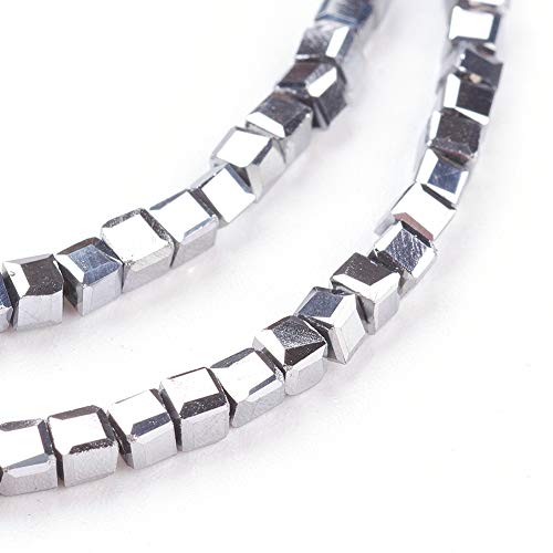 50 x Glass Beads Crystal Beads 2 x 2 mm Choice of Colours Bohemian Czech Glass Cut Beads (Silver), Gold,Silver,White - Image 2