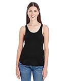 American Apparel Women's 50/50 Poly Cotton Racerback Tank Top, Black, Medium