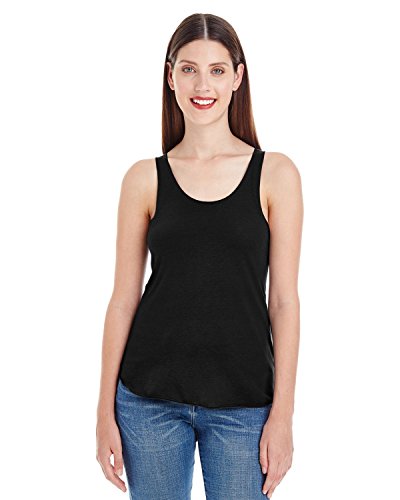 American Apparel Women's 50/50 Poly Cotton Racerback Tank Top, Black, Medium