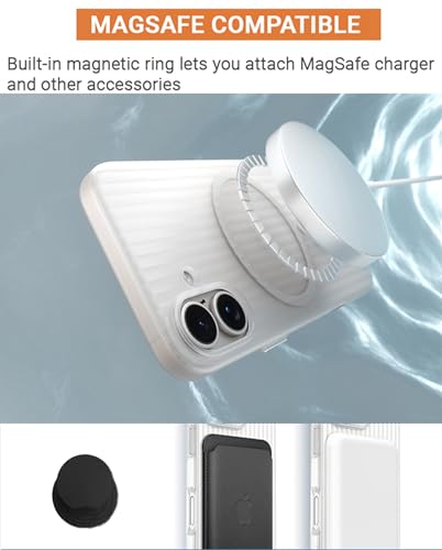 Image of Kapa Wave Magnetic Frosted Grip Back Cover for Apple iPhone 17 | [MagSafe Compatible] Wireless Charging, Slim, Metal Buttons Matte Finish Back Case (White)