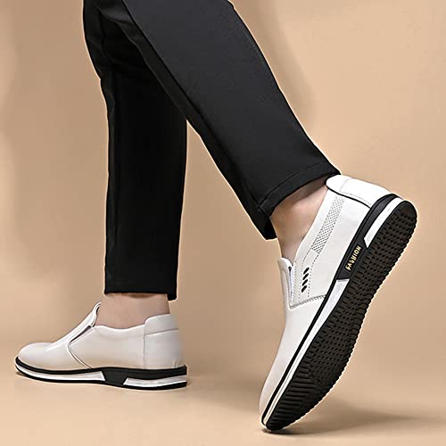 Men's Leather Fashion Loafers Casual Slip-on Round Toe Breathable Business Dress Shoes for Driving Walking4