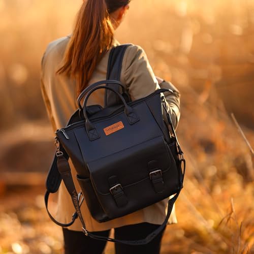 Image of Montana West Wrangler Medium Cute Fashion Backpack for Women Black Purse Backpack with Removable Crossbody Shoulder Strap WG175-9110BK