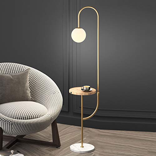 Lámpara de pie blanca TTDGYYXW elegante para salón con luz de lectura nórdica 7