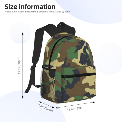 Sac à dos imprimé camouflage vert léger pour éviter la fatigue du dos - 4