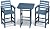 SERWALL Balcony Adirondack Chairs and Table 3 Pieces Set, Adirondack Bar Height Chairs Set of 2 and Bar Table, Outdoor Bar Stools Set for Bistro, Poolside, Backyard, Blue