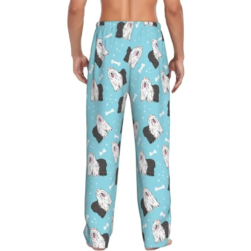 Old English Sheepdog Pattern Men'S Pajama Pants Sleep Bottoms Pants Lounge3