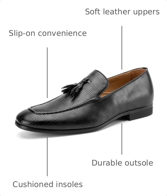Image of JITAI Men's Lindford Moc Toe Bit Slip-on Penny Loafer Party Shoes