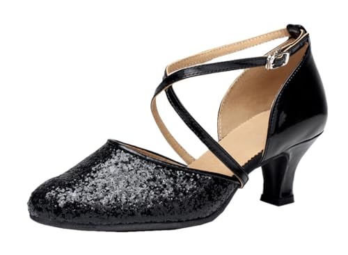 Chaussures de jazz moderne pour femme avec talon stable de 5cm confort 36