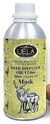 LIELA - Reed Diffuser Oil 1 Liter Aluminium Bottle in Premium and Pure fragrance (Musk)