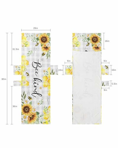 Sunflower Plaid Beach Lounge Chair Towel Cover, Soft Chaise Lounge Towel with Side Pockets Patio Pool Chairs Cover for Beach/Pool Sunbathing 29x85 Summer Bee Buffalo Floral Spring Botanical