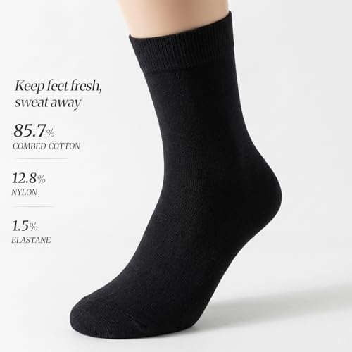 Image of Josnown Crew Socks for Women, Thin Cotton Casual Soft Aesthetic Womens Socks 5 Pairs