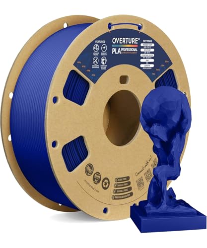 Image of OVERTURE PLA Plus (PLA+) Filament 1.75mm, Stronger & More Durable, Professional Toughness 3D Printer Filament 1kg (2.2lbs), High Precision + /- 0.02mm, Tangle-Free (Dark Blue)