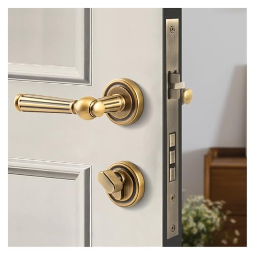 Poignée de porte magnétique en laiton pour chambre à coucher rétro