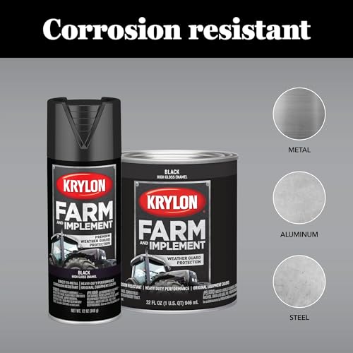 Image of Krylon Farm & Implement Brush On-Paint, High Gloss, Black, 1 Quart