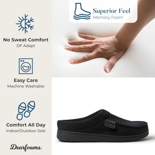 Image of Dearfoams Men's Brendan Indoor /Outdoor Breathable Memory Foam Clog House Shoe with Wide Widths Slipper