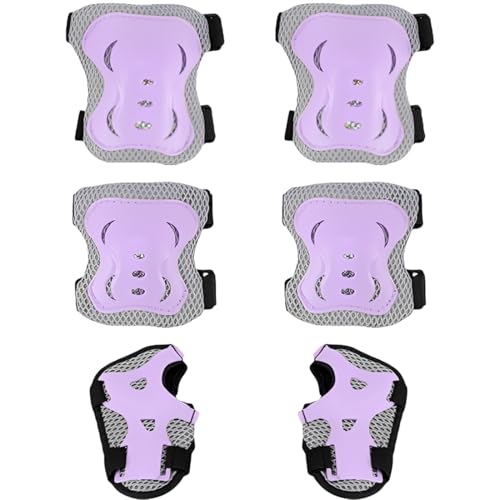 PHYNDR Protection Roller Enfant, Kit de Protection pour Patins à roulettes vec Genouillères, Coudières et Protèges-Poignets 6 en 1, Equipement de...