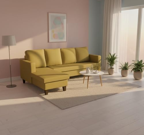 Image of The MM Furniture store Premium Fabric Sofa - Camel (6 Seater - LHS)