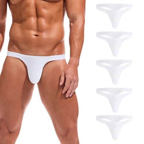 Summer Code Men's Striped Thong Low Rise Elastic Waistband Underwear