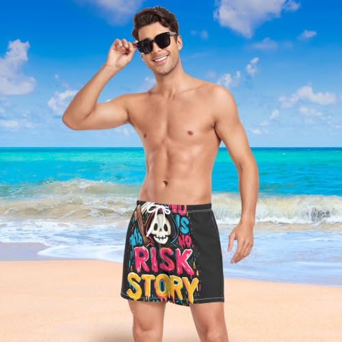 Bañador de secado rápido para hombre con estampado graffiti tipo bermuda 7