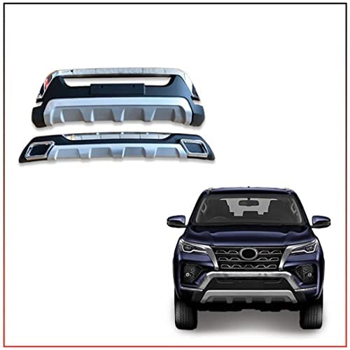 Drivestylish Acrylonitrile Butadiene Styrene (ABS) Front & Rear Bumper Protector Guard for Toyota Fortuner 2021