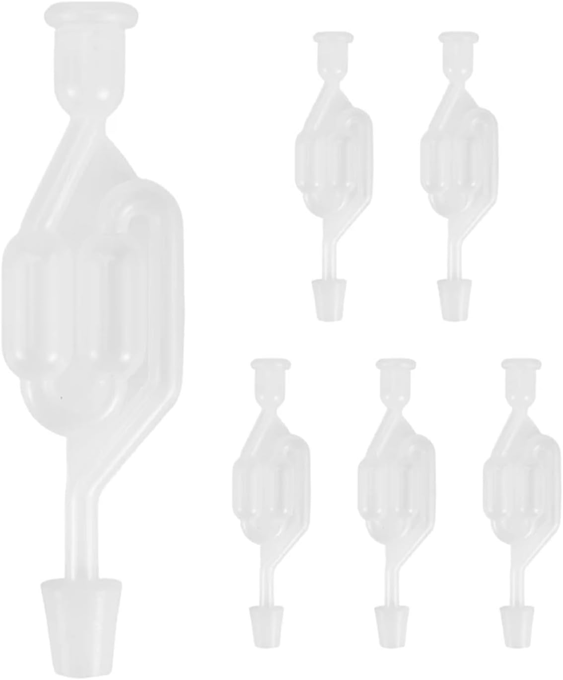 Transparent Air Lock S-Shape Airlocks Bubble 6pcs Length 17cm A01F-6 S-Shape Exhaust Seal Valve with Rubber Stopper Twin Airlock