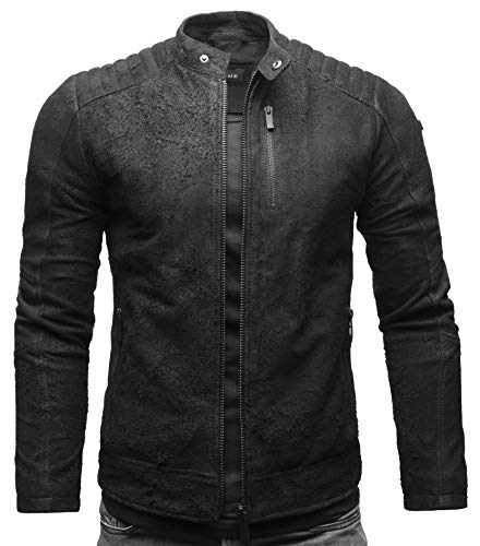 Crone Flakes Basic Echtleder Herren Lederjacke Wildleder Jacke im Used Look...