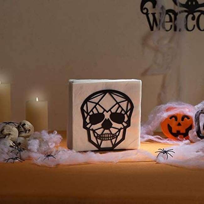 MyGift Modern Brass Tone Metal Wire Commercial Wall Mounted or Tabletop Paper Folded Towel Holder Dispenser Rack (Halloween-Black)