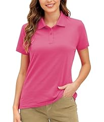 Pink Womens Rib Polo Shirt