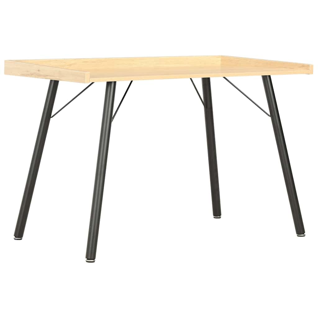 Scrivania effetto rovere, 90 x 50 x 79 cm, compatta per computer con gambe in metallo, moderna scrivania da lavoro per casa, ufficio, studio, colore: nero