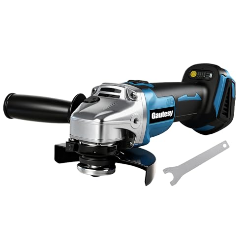 Cordless Angle Grinder for Ma-Kita 18V Battery Compact Brushless Motor with 9000 RPM and 4 Variable Speeds 125 Mm Grinding Wheel with Grinder Wrench for Grinding Cutting and Polishing (No Battery