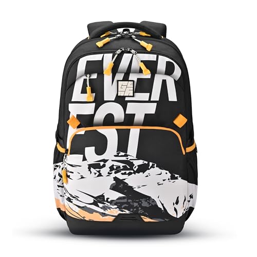 Gear Terrain Backpack 19"/36L Large Water Resistant School Bag/Casual Backpack/Daypack/Kids Bag for Boys/Girls (Black-Yellow)