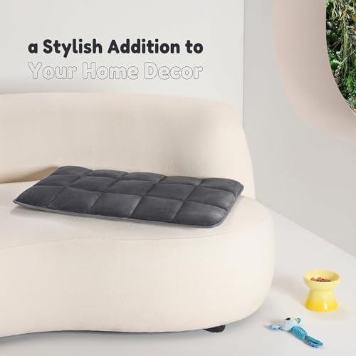 Image of KOZI PET Dog Bed, Soft cat Non-Slip Mattress, Washable, Warm pet, Fleece, Kennel Cushion, Grey (Grey, S)