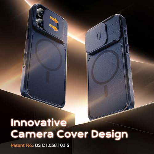 Image of TOCOL for iPhone 16 Pro Max Case with Slide Camera Cover, Kickstand and Camera Control Button, Fit for MagSafe, Rugged Solid Phone Case, Non-Slip, Drop Protection, Blue