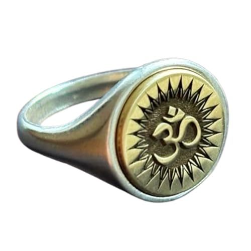 Bague Om en argent symbole de paix intérieure et chevalière de protection