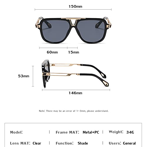 CGZWFERA-Retro Large Frame Sun Glasses Shades Casual Sunglasses Men's Sunglass Eyewear3