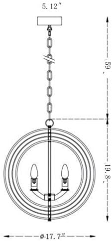 TZOE Industrial Sphere Foyer Lighting,4-Light Vintage Adjustable Orb/Globe Chandelier,Orbits 18" Modern Pendant Light,Pivoting Interlocking Rings,Adjustable Height,UL Listed