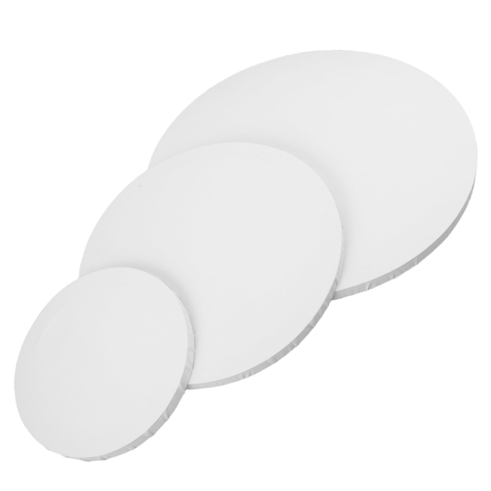 HOMSFOU 3pièces Lot de Toiles Rondes Pré-peintes Châssis Toile pour Peinture Cadres Ronds pour Projets Artistiques Bricolage