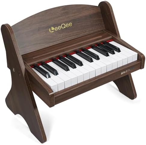 LeeQee Kids Piano Keyboard – 25 Key Wooden Electronic Music Toy for Toddlers, Learning & Education, Perfect Beginner Instrument with Realistic Sound, Dual Power, Music Gift for Boys Girls LeeQee Kids Piano Keyboard – 25 Key Wooden Electronic Music Toy for Toddlers, Learning & Education, Perfect Beginner Instrument with Realistic Sound, Dual Power, Music Gift for Boys Girls