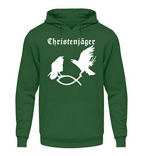 Sweat à capuche Hugin et Munin vert XXXL avec des finitions soignées durables