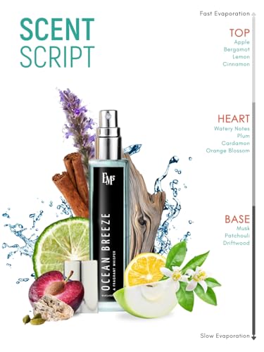 Image of EM5 Ocean Breeze Perfume for Men | Fruity Citrus Fresh Warm Spicy Fragrance | Eau de Parfum Spray | Luxury Gift for Him | 15ml