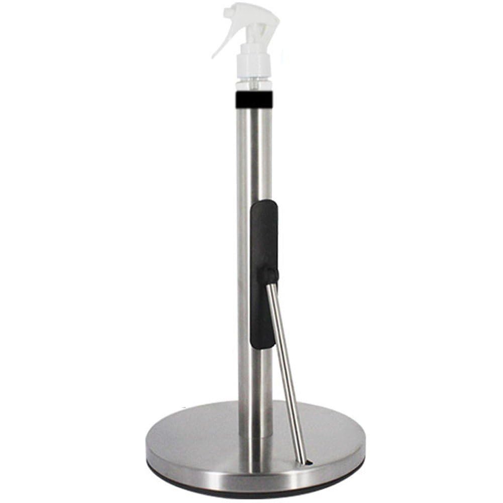 Soporte para toallas de papel con botella pulverizadora integrada de acero inoxidable para baño