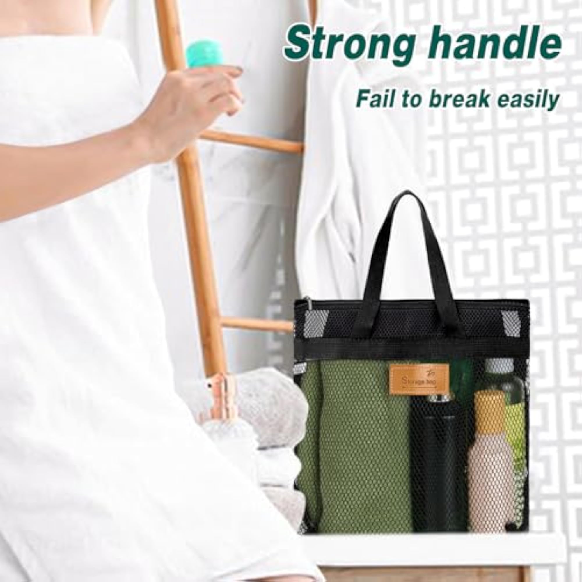 Portable Beach Shower Bag with Handle, Black