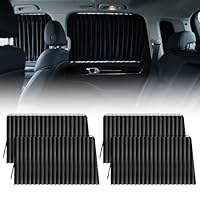 WODHMIEY Auto Sonnenrollo Magnetisch für Fenster Privatsphäre Sonnenschutz Universell Für 2-Türer 3-Türer SUVs Geländewagen Verstellbar 45x80cm 90x45cm Schwarz