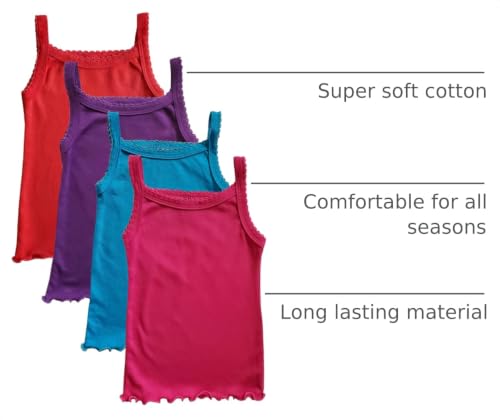 Image of B-One Kids Girls' Cotton Camisole Tank Top Undershirt (Multipack)
