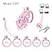 Male Fixed Training Cage Protection Cage (Curved) with Pink Silicone Spikes for Security (US-A134) (C5P)
