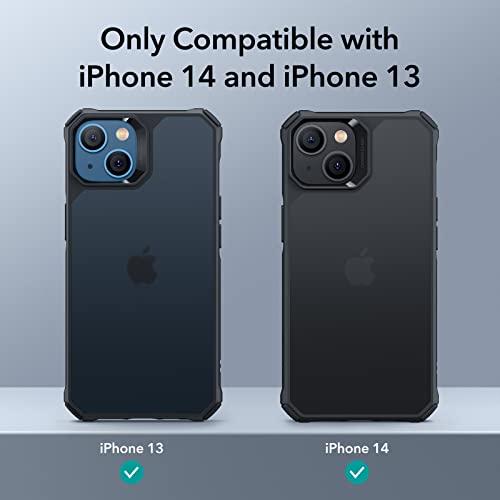 ESR for iPhone 14/iPhone 13 Case, Military-Grade Protection with Shock-Absorbing Corners, Scratch-Resistant and Anti-Yellowing Acrylic Back, Slim Protective Phone Case, Air-Armor Series, Frosted Black